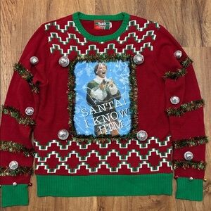 Spencer’s Workshop“Santa! I Know Him!”Ugly Christmas Sweater—Elf Movie Inspired